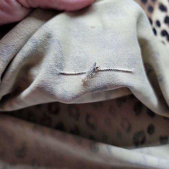 August Silk Knit Leopard Print Top 3/4 Sleeve Silk Blend Women's Size L VTG - Picture 10 of 13